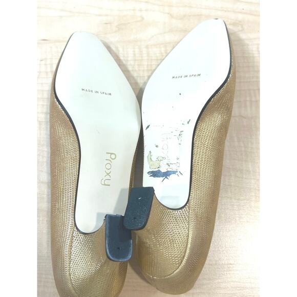 Vintage Proxy Heels Made in Spain Womans Size 7 Gold - Picture 5 of 5